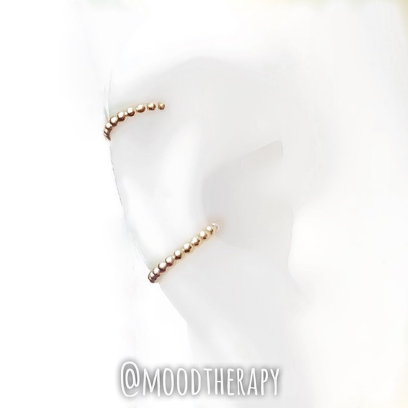 14K Gold 1.5MM Beaded Septum Ring Tragus Hoop - Picture 3 of 6